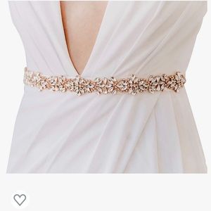 SWEETV Rhinestone Bridal Belt Sash Wedding Dress Belt Crystal Applique